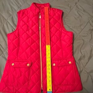 St John’s Bay Quilted Women's Vest - Vibrant Red Medium Tall